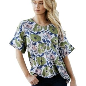Dress Addict Medium Jam Printed Top 5D Floral Women's Blouse Boho Chic